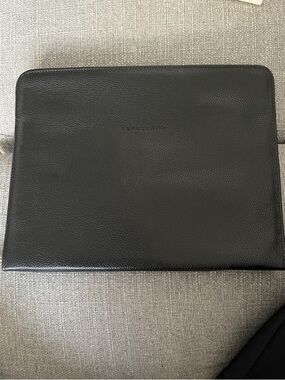 Longchamp Black Leather Document Sleeve